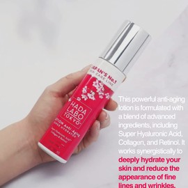 Hada Labo Tokyo Women's Face Lotion with Collagen and Hyaluronic Acid 150 ml - Women's Face Lotion with Retinol - Efficient Face Lotion for Mature Skin 40+ - Anti-Wrinkle Face Serum