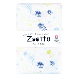 Zootto Imabari Animal Pattern Face Towel (Jellyfish Constellation)
