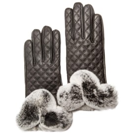 CANDOR AND CLASS Women's Touchscreen Cashmere Lined Leather Gloves, Gift Box (Brown XL)