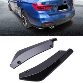 Universal Glossy Black&Red Front Bumper Lip Chin Spoiler Splitter Diffuser Guard Wing Protector Trim Car Body Kit with Black Rear Bumper Lip Diffuser Fit for Most Vehicles