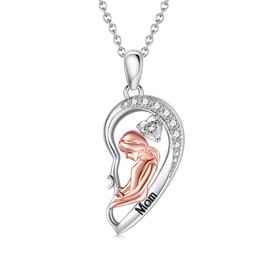 BYOSEKA Mother's Day Sunflower Necklace for Mom/Wife Women S925 Sterling Silver You Are My Sunshine Sunflower Jewelry Birthday Gift, White, 1, Silver, Cubic Zirconia