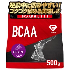 GronG BCAA Supplement, Amino Acids, Powder, Essential Amino Acids, 17.6 oz (500 g), Grape Flavor