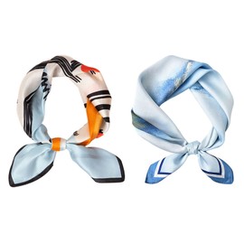 2 Pieces Of Fashionable Small Silk Scarves, Women'S Accessories, Retro And Ele Silk Scarves, Which Can Be Used As Neck Scarves, Headwear, And Packaging Decorations.