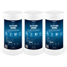 Ronaqua 10" x 4.5" Big Sediment Replacement Water Filter Cartridge, 5 Micron, NSF Certified, for Whole House, Compatible with RFC-BBSA, W15-PR, WFHD13001B, GXWH35F, HF45-10BLBK10PR and AP817, 3 Pack