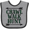 inktastic Bow Hunting Crawl Walk Hunt Baby Bib Heather and