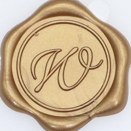 Letter Wax Seal Stickers, 30 Pcs Botanical Flowers Initial Alphabet W Wax Seal Stickers Antique Gold Envelope Seal Stickers, for Wedding Invitation, Christmas, Gift Wrapping (W)
