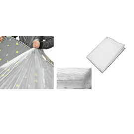 Just Accessories® Heavy Duty Mattress Bag For Storage Moving Removal Mattress Polythene Protector Cover (4ft 6" Double 4'6" Mattress Bag) 4’6” x 6’3” / 135 x 190cm / 53 x 75ins