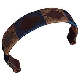 CARLOS DIAZ Designer Genuine Leather Waxed Embroidered Gaucho Polo Horse Bridle Headband (Small Horse 15 Inches)