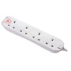 Masterplug Four Socket Power Surge Protected Extension Lead, 4 Metres,