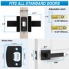 Plustool 6 Pack Matte Black Door Handles, Passage Door Levers