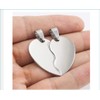 aplusashop ID Partner Pendant Split Heart + Chains + Engraving
