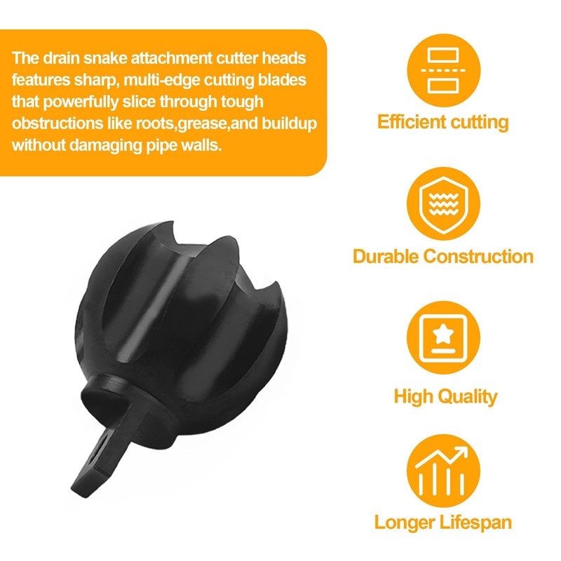 2CG&2" Drain Cleaner Cutter Heads for ClogChopper,Drain Snake Drill Attachment,Multi-Function