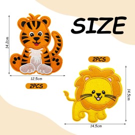 HINFHI 4 Pieces Of Cartoon Animal Patch, Children'S Clothing Cloth Patch, Clothes Repair Patch, Cute Embroidered Cloth Patch.