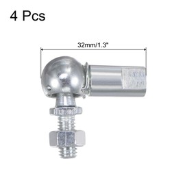 uxcell 4pcs CS10 M6 Angle Ball Joint, M6x1.0 Right Hand Male and Left Hand Female Thread, A3-Steel Self-lubricating Ball Socket End Fitting