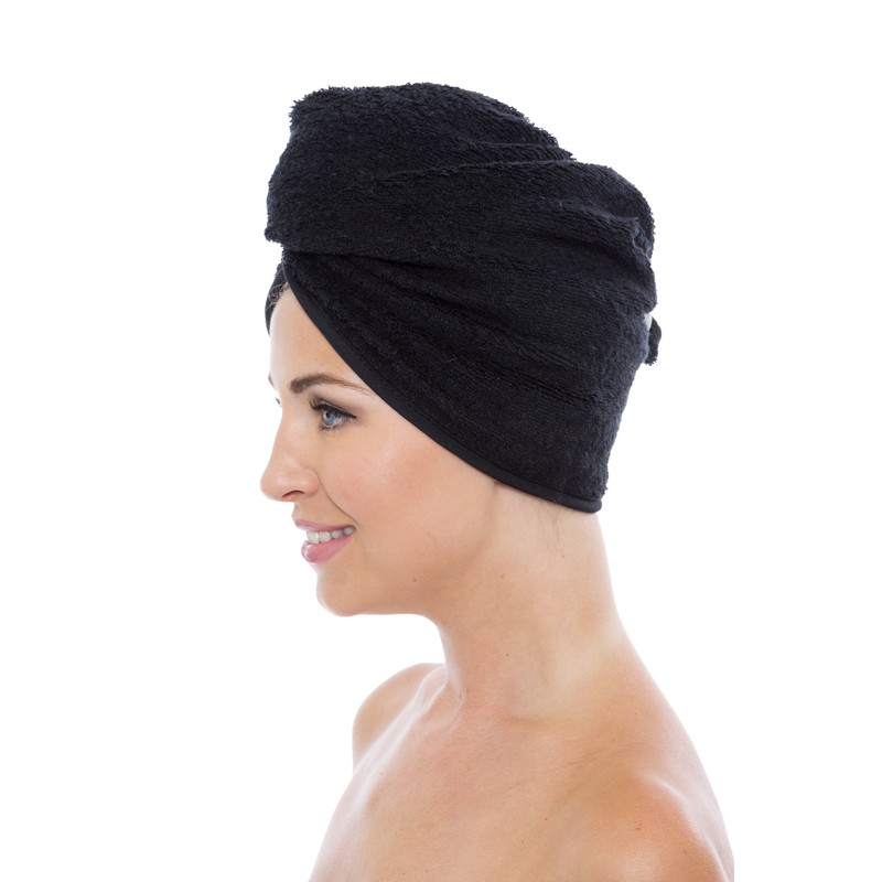 Texere Women's Bamboo Viscose Hair Towel (Tya, Black, U) Quick