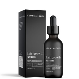 Leon Miguel Hair Growth Serum - Biotin 5% & Ginseng for Faster Hair Growth - Stop Hair Loss, Stronger & Thicker Hair, Anti-Hair Loss Serum for Men & Women - Vegan, Paraben-Free, 60 ml