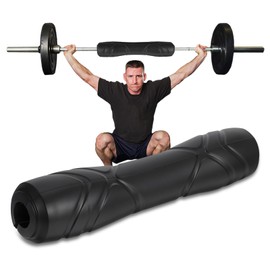 Rubber Barbell Pad, Squat Pad, Hip Thrust Pad, Neck Shoulder Protective Pad For Lunges, Squats And Hip Thrust Fit Standard Bar (Black)