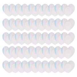 Lyreh 50stk Rizinusöl Wickel Pads zum Aufkleben, 7x6,7cm Selbstklebende Hochsaugfähige Herzförmige Vliesstoffe Rizinusöl Packungen Bauchnabel Nur Pads Kein Waschen Erforderlich