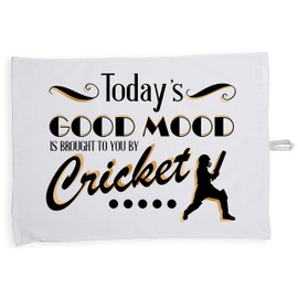Hippowarehouse Today's Good Mood Is Brought To You By Cricket Tea Towel Eco Printed Dish Cloth Kitchen accessory 50cmx70cm 100% Cotton