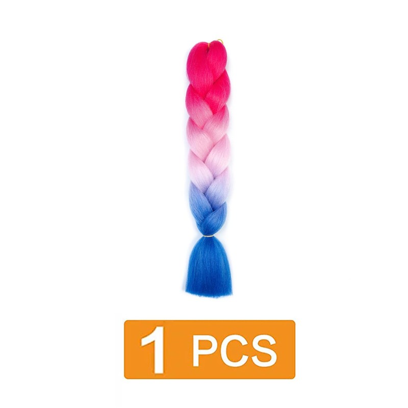 prinfantasy Braided Ponytail Hair Wigs, Colour Gradient Braid, Synthetic Braided