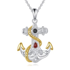 LUHE Anchor Necklace for Women Sterling Silver Anchor Sailing Pendant Jewelry Gifts for Women