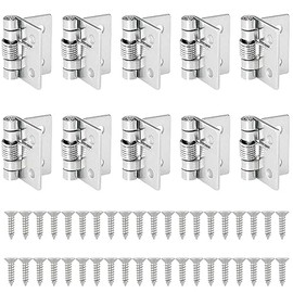 Bisagras con resorte de 1 pulgada – 10 piezas pequeñas de hierro autocierre de empuje y tracción de dos vías para caja de muebles con tornillos
