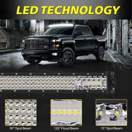 54 Inch Curved LED Light Bar, AKD Part 396W Quad Row Off Road Driving Light Spot Flood Combo Curve LED Work Light Roof Light for Trucks Pickup Tractor Ram GMC Chevy Golf Cart Boat