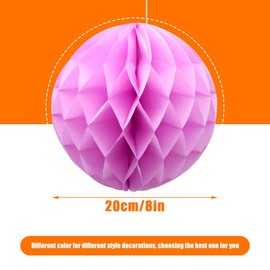 Ruidee 8 Pieces Paper Honeycomb Balls Tissue Paper Flower Balls Party Backdrop Decoration for Weddings, Birthday Parties, Baby Showers（8in/Pink）