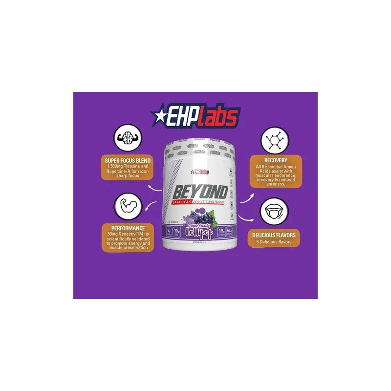 Ehp Labs Beyond Bcaa+eaa Intra Entrenamiento 60serv 432g Sabor Grape