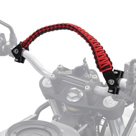 ATV Grab Strap, Sturdy Safety Motocycle Grab Strap Universal for 0.75-1.37 Inch Handelbar Paracord Grip Handle for Kids Compatible with Can Am Outlander Honda Foreman ATV Motocycle E-Bike (Red)