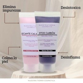 Kit Piel Perfecta Mascarilla Dtox Carbón Activado + Mascarilla Secante Calamina -Acné, Puntos Negros, Manchas-