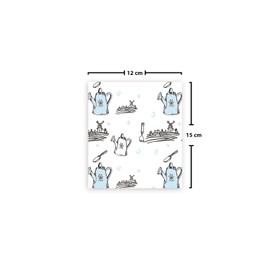 Le Jardin du Lin Bedruckte Baumwoll Taschen mit Kordelzug, Einkaufstasche, Beutel, Stoffsack, Stofftasche, Gemüsesack, Wiederverwendbare, Umweltfreundlich, Mehrzweck, Faltbar, Größe: 12x15 Cm