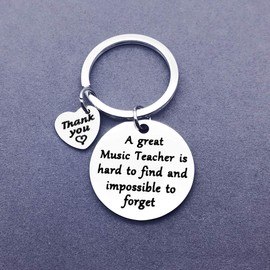 Vadaka Appreciation Gift Keyring Music Teacher Gift Keyring Retirement Gift for Music Teacher Thank You Gift a Great Music Teacher is Hard to Find Keychain Thanksgiving Birthday Gift