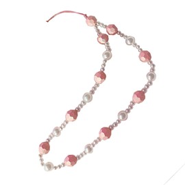 LUVI Beaded Phone Charm Lanyard Wrist Strap Beads Chain String Pearl Bracelet Keychain Handmade Cute Fashion for Women