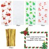 100 Pieces Christmas Cellophane Treat Bags, Plastic Clear Christmas Cello