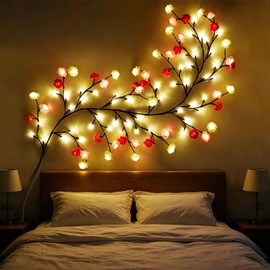 SUPRBIRD Luci Rami di Ciliegio Decorazione Parete, 96 LED con Telecomando, 8 Modalità Illuminazione + Timer, Rami Flessibili Luci Camera da Letto Interni per Casa Matrimoni Regalo