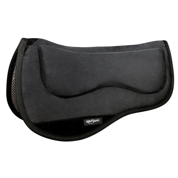Reinsman Lightweight Quick-Drying M2 Lite Trail Contour Saddle Pad, Tacky Too Bottom, Black Microsuede