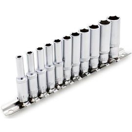 DAKCOS 11 Piece 1/4 Inch Drive Metric Deep Socket Set, 4-13MM, Lenth 50MM