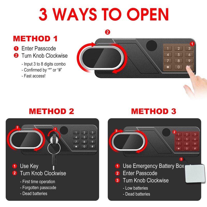 3.3 Cuft Safes for Home Use Fire and Water Proof,