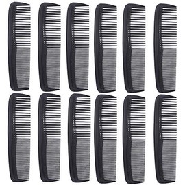12 Pieces Quality Pocket Hair Comb & Mustache Combs for Hairdressing Comb Heat Resistant Barber Comb (Black)