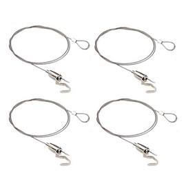 Shuuji-Tec Picture Rail Rope with Free Metal Fittings, Diameter 0.08 inch (2.0 mm) (Total Length: 4.3 ft (1.0 m) / Set of 4