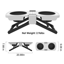 Muejjur Portable Elevated Dog Bowl with 2 Collapsible Silicone Bowls, Portable Raised Feeder for Travel & Camping – Lightweight, Fold-Flat Feeding Station for Small, Medium & Large Dogs
