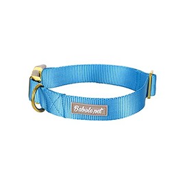 Babole Dog Collars with Safety Metal Buckle， Adjustable Soft Comfortable Nylon Pet Collars for Small Medium Large Dog(Blue,XS)
