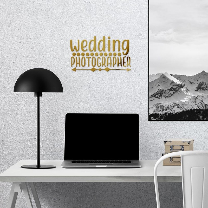 Decal Stickers of Wedding Photographer (Metallic Gold) (Set of 2)