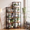 Furologee 5 Tier Tall Bookshelf, Rustic Narrow Bookcase, Display Standing