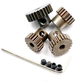 FainWan 4-Pack Steel Metal Mod 0.6 Module Pinion Gear Set Motor Gears 5mm Shaft Hole 17T 21T 26T 29T for RC Cars Trucks Crawlers Buggies