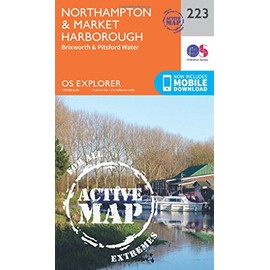 Northampton & Market Harborough Map | Weatherproof | Brixworth & Pitsford Water | Ordnance Survey | OS Explorer Active Map 223 | England | Walks | Hiking | Maps | Adventure