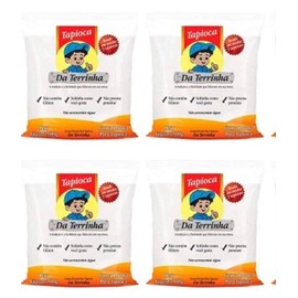 Tapioca Da Terrinha Hidratada - Hydrated Tapioca - 17.64 Oz (PACK OF 4) | 500g by BRCOFFEE