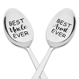 Uncle Aunt Birthday Gifts Spoon for Aunt Mothers Day Gifts for Auntie Aunty Gift Spoons for Uncle Fathers Day Presents for Uncle Announcement Gifts for Aunt Ideas Best Uncle and Aunt Tea Coffee Spoon
