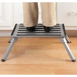 Wide Folding Step Stool, EasyComforts, Silver
